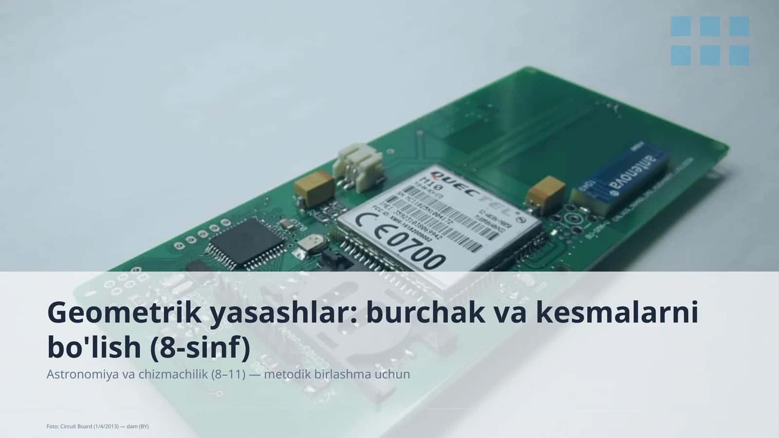 Geometrik yasashlar: burchak va kesmalarni bo'lish (8-sinf) 1