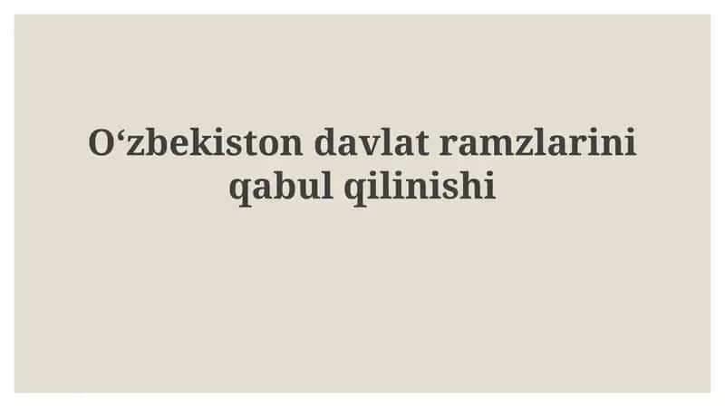 Davlat ramzlar va milliy o'zlik 1