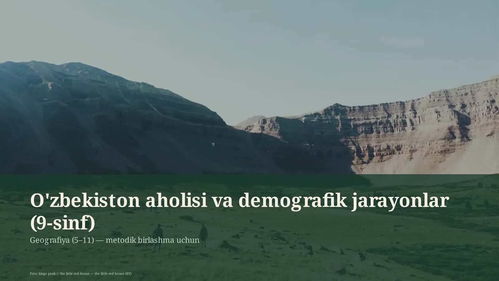 O'zbekiston aholisi va demografik jarayonlar (9-sinf) 1
