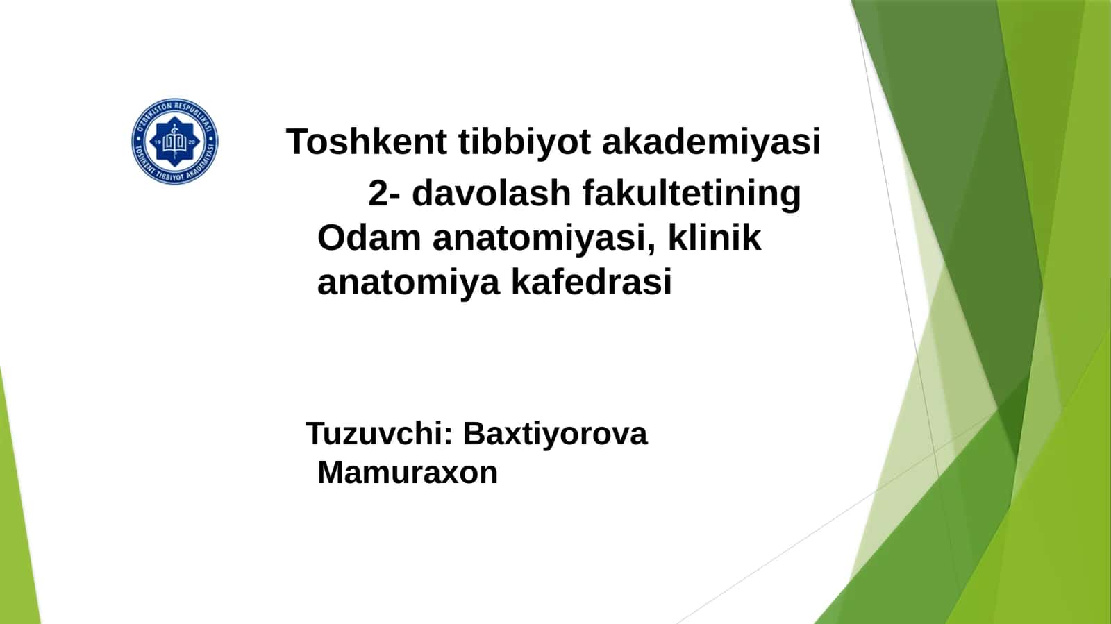 2-Davolash fakulteti dasturiy anatomiyasi 1