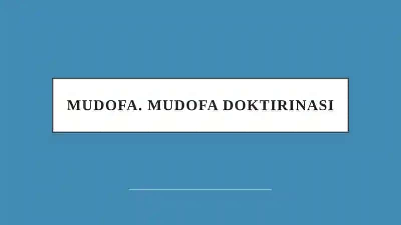 Mudofa.Mudofadoktirinasi