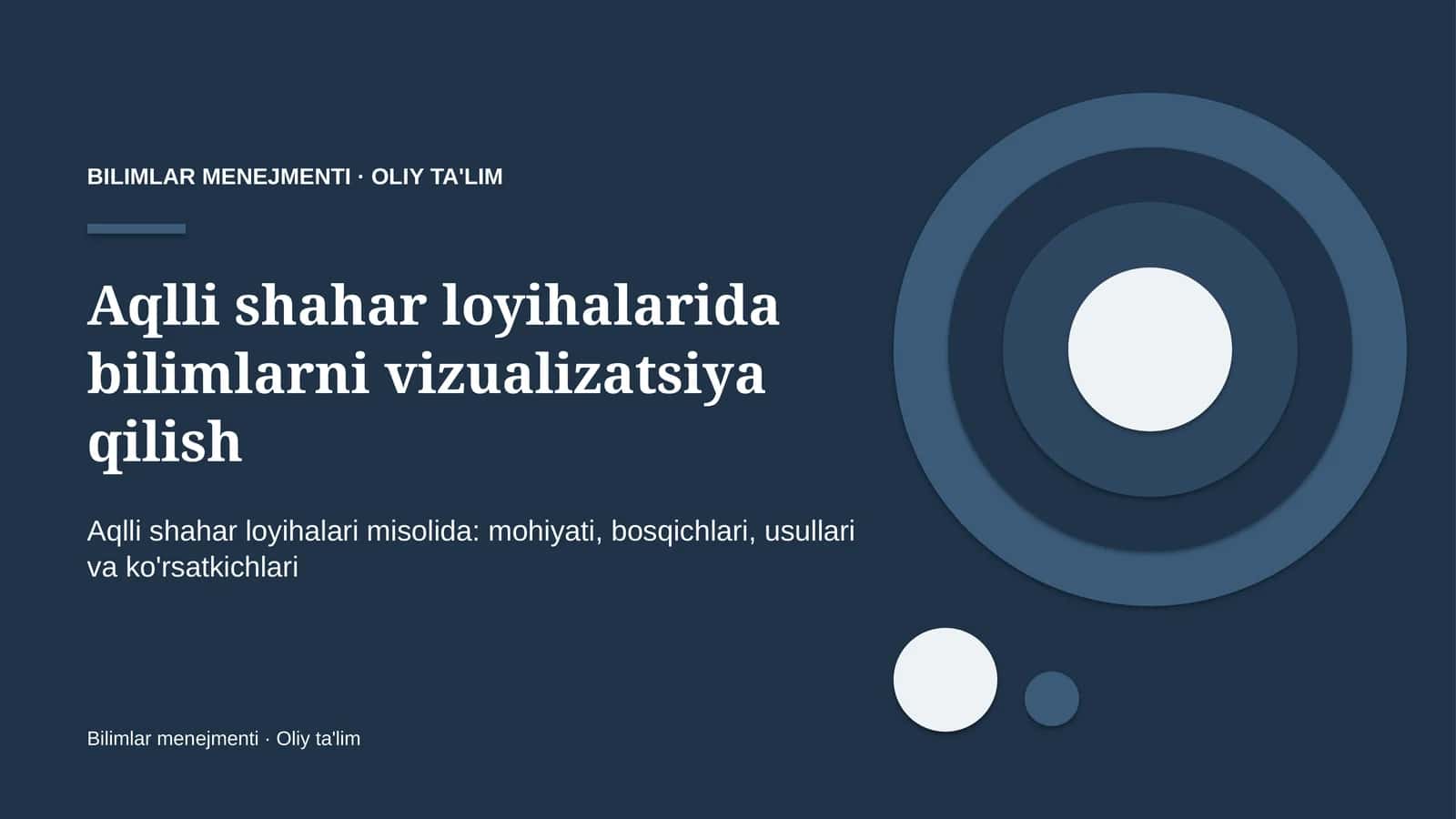 Aqlli shahar loyihalarida bilimlarni vizualizatsiya qilish 1