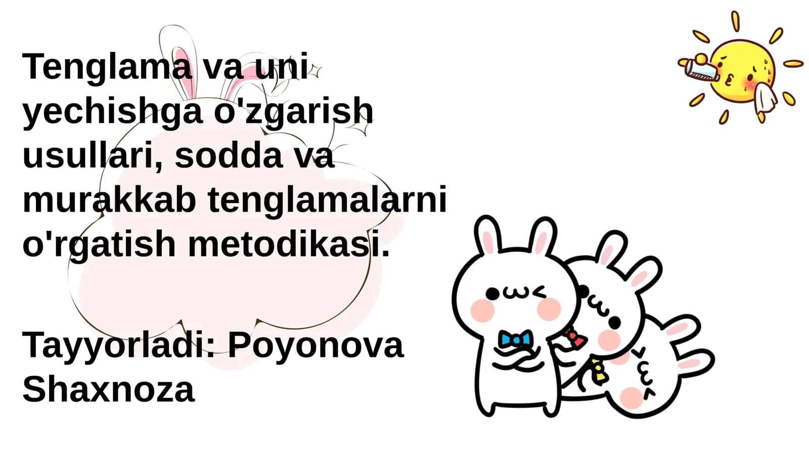 Tenglama va uni yechishga o'zgarish usullari 1