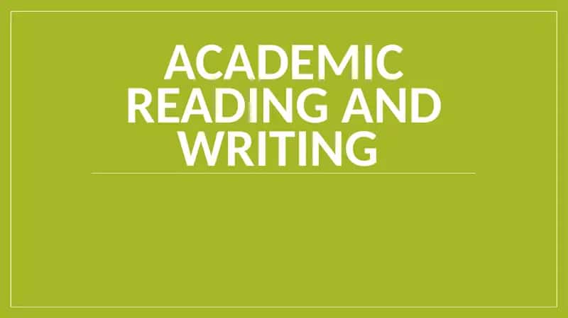Academic Reading and Writing 1