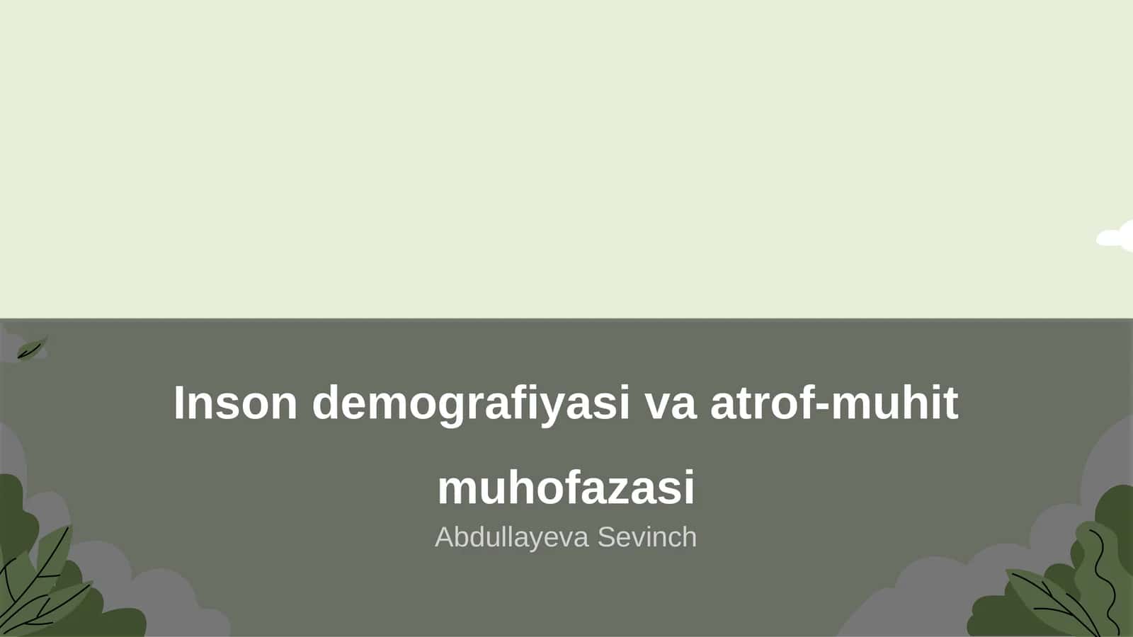 Inson demografiyasi va atrof-muhit muhofazasi 1