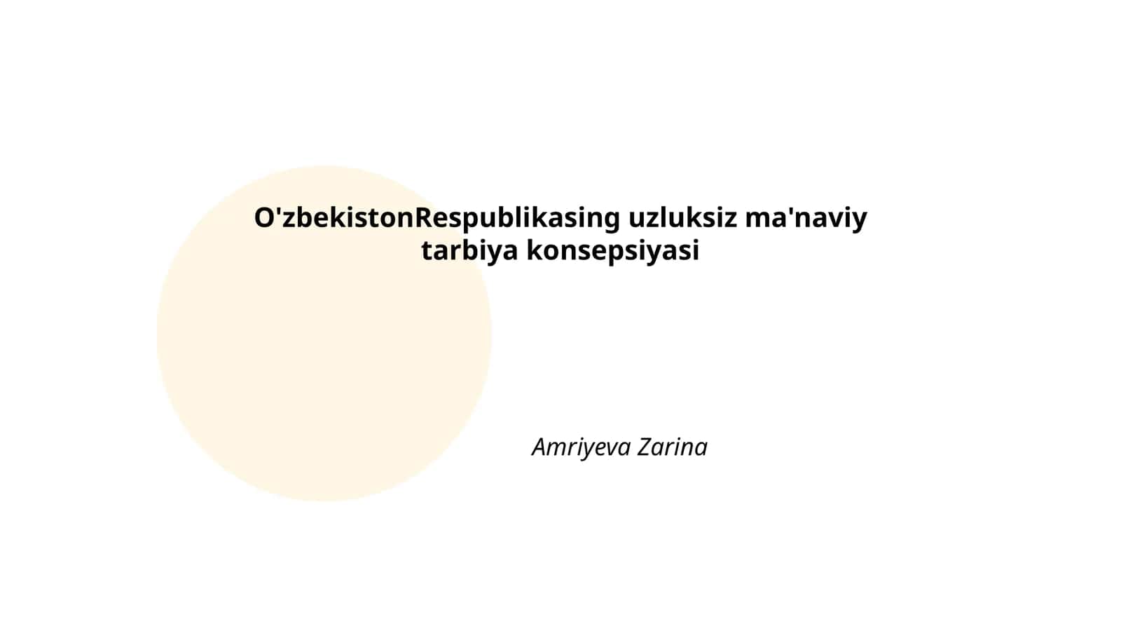 O'zbekiston Respublikasing uzluksiz ma'naviy tarbiya konsepsiyasi 1