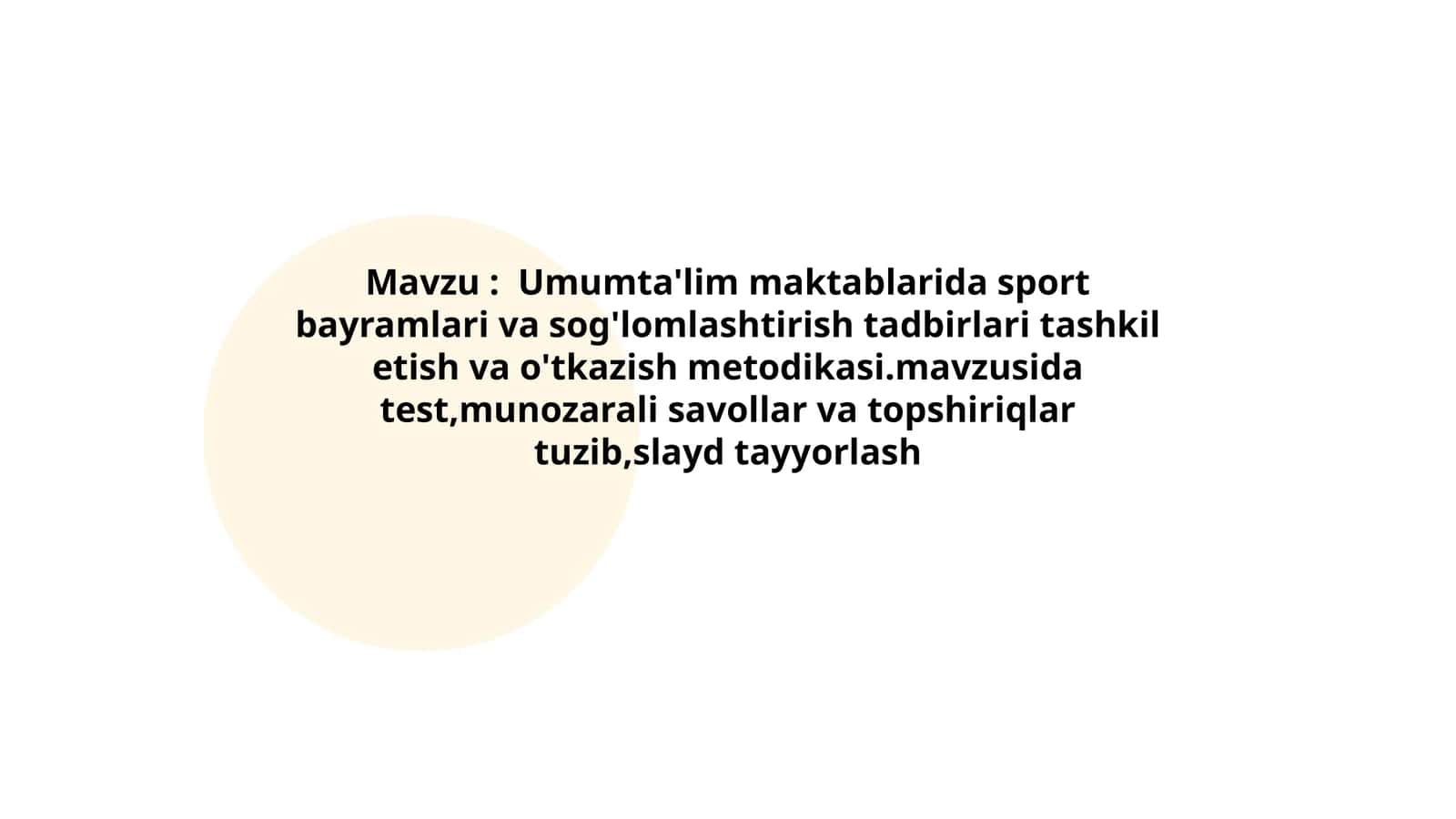 Umumta'lim maktablarida sport bayramlari va sog'lomlashtirish tadbirlari tashkil etish va o'tkazish metodikasi 1