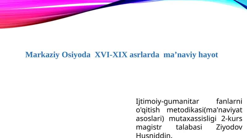 Ijtimoiy-gumanitar fanlar o'qitish metodikasi 1