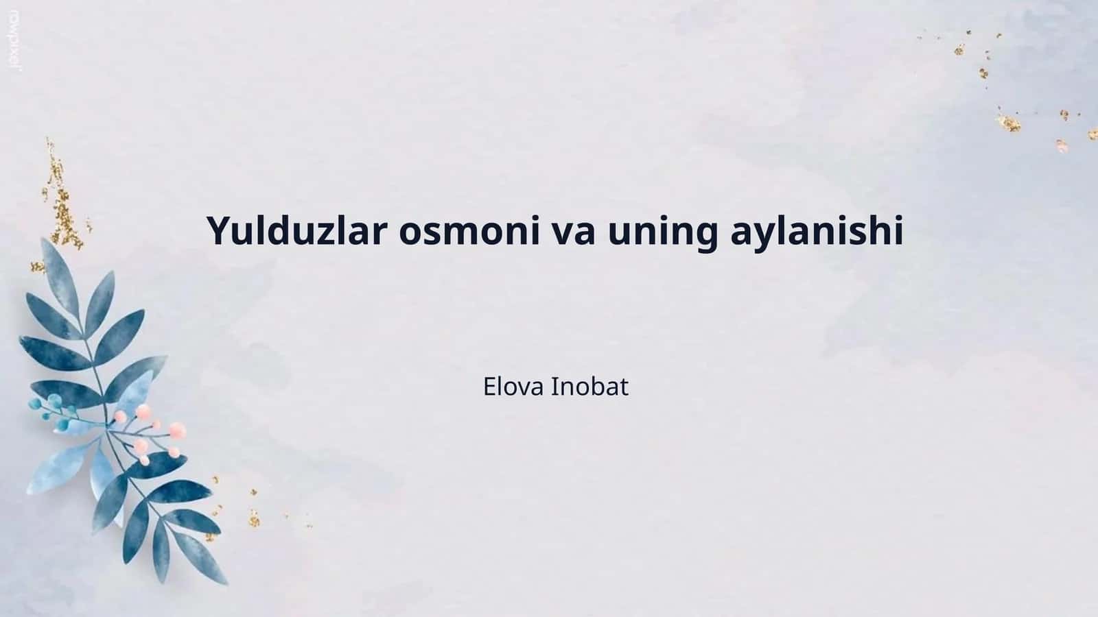 Yulduzlar osmoni va uning aylanishi 1