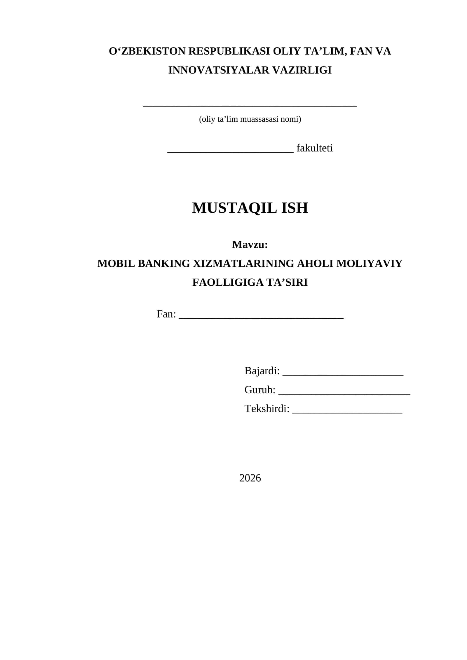 MOBIL BANKING XIZMATLARINING AHOLI MOLIYAVIY FAOLLIGIGA TA’SIRI 1
