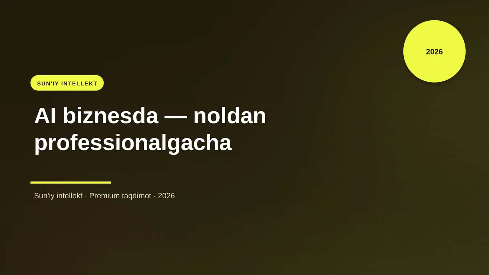 AI biznesda — noldan professionalgacha 1