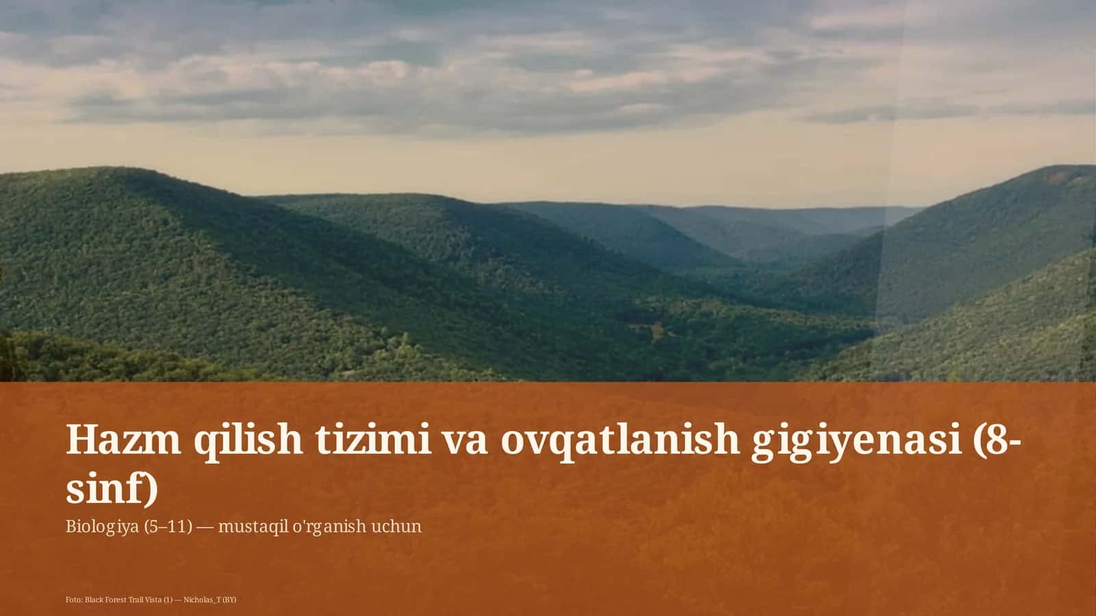 Hazm qilish tizimi va ovqatlanish gigiyenasi (8-sinf) 1