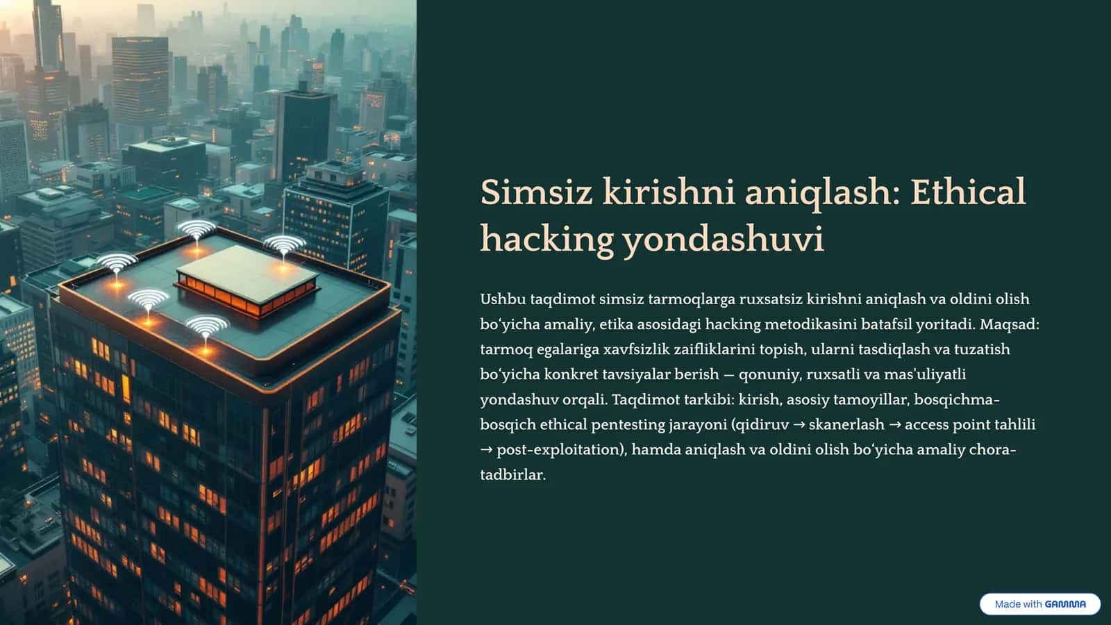 Simsiz kirishni aniqlash: Ethical hacking yondashuvi 1