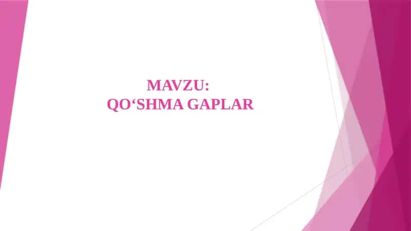 Qo‘shma Gaplar 1