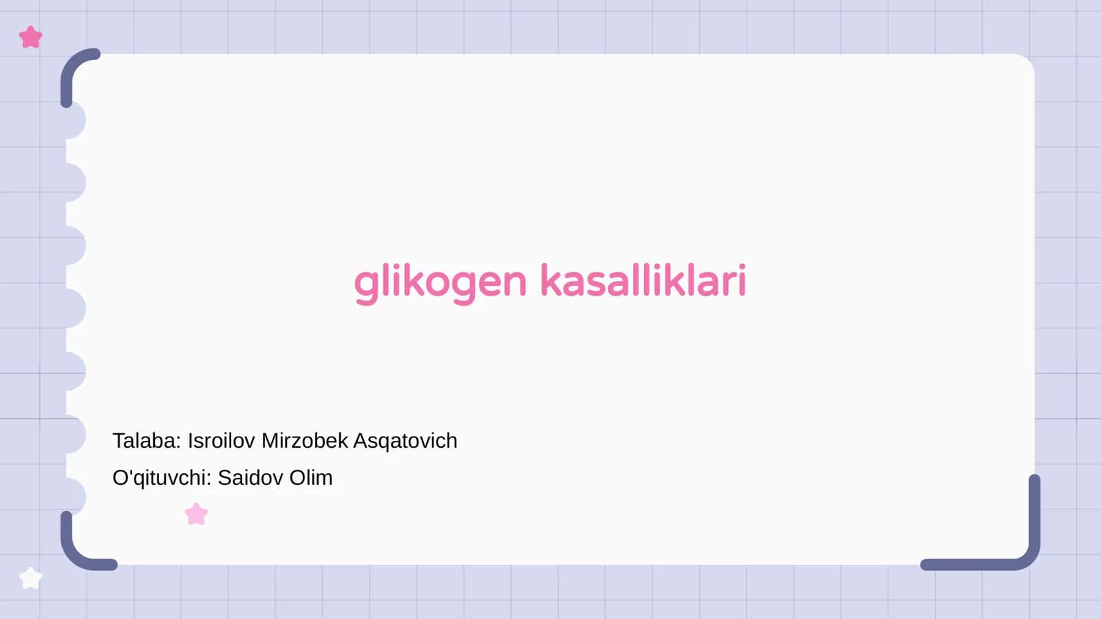 Glikogen kasalliklari 1