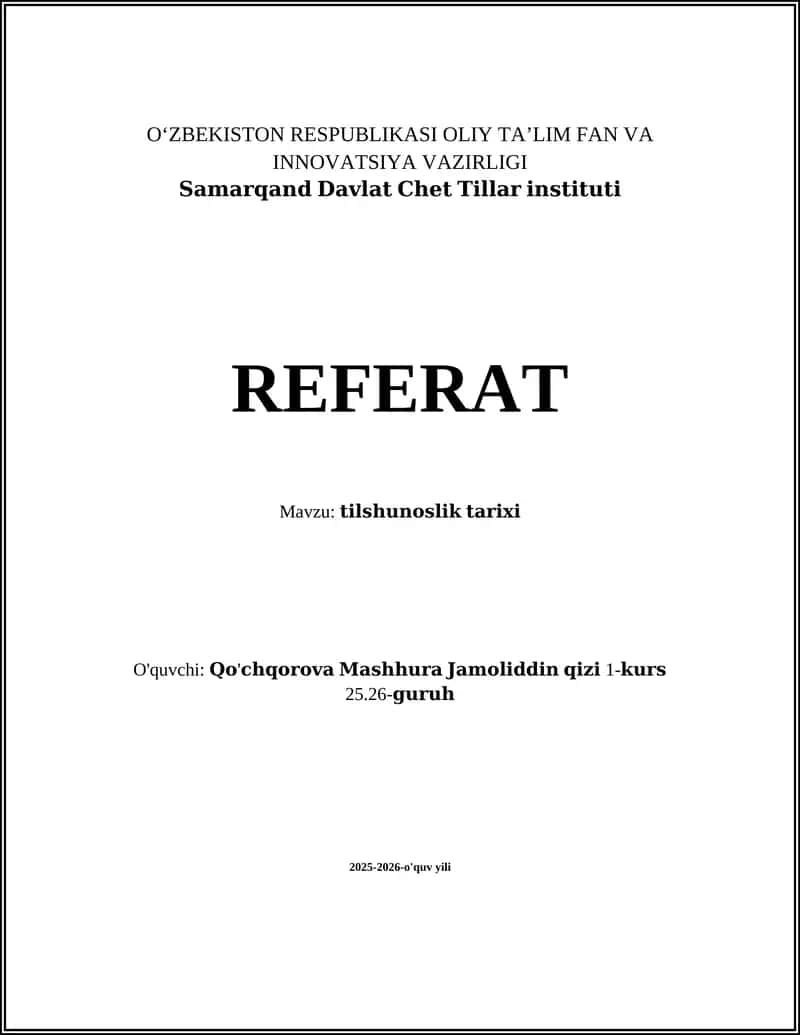 Tilshunoslik tarixi 1