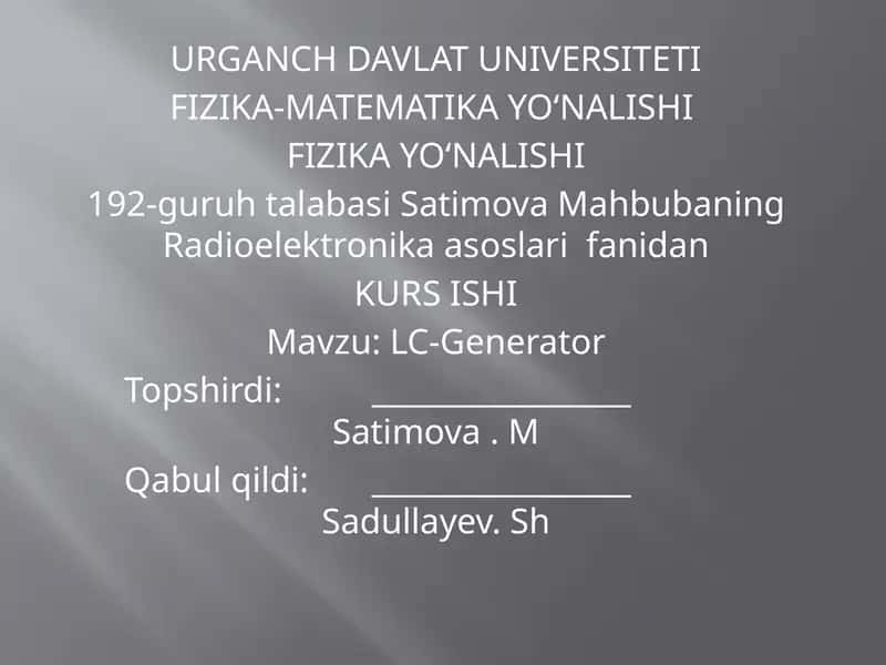 LC-Generator 1