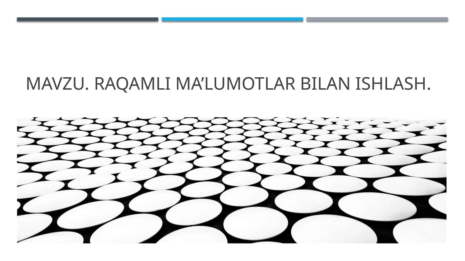 Raqamli ma’lumotlar bilan ishlash 1