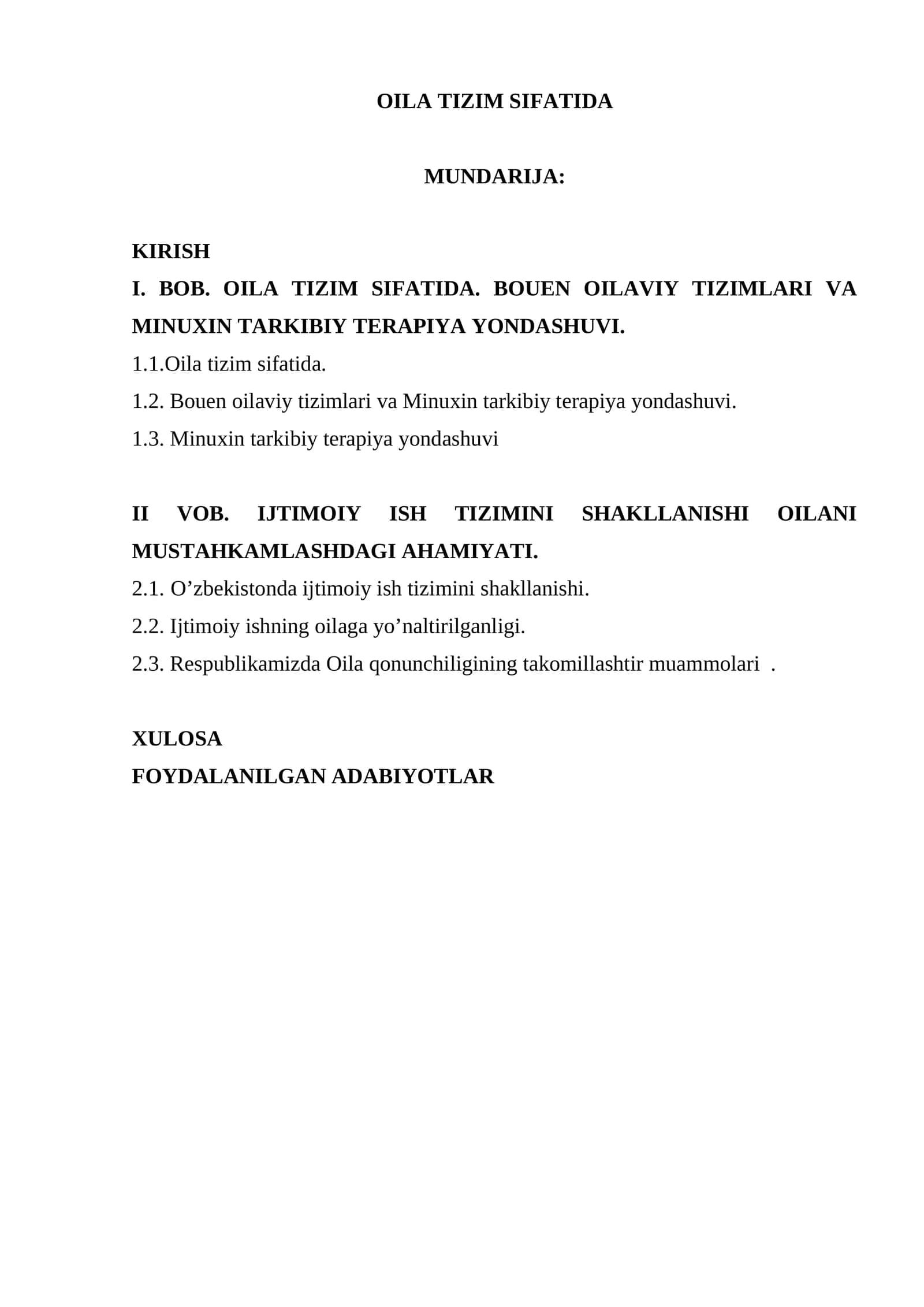 OILA TIZIM SIFATIDA 1