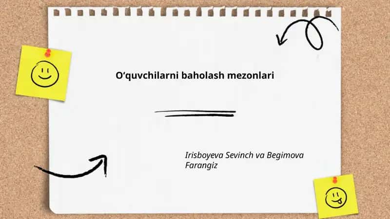 Oʻquvchilarni baholash mezonlari 1