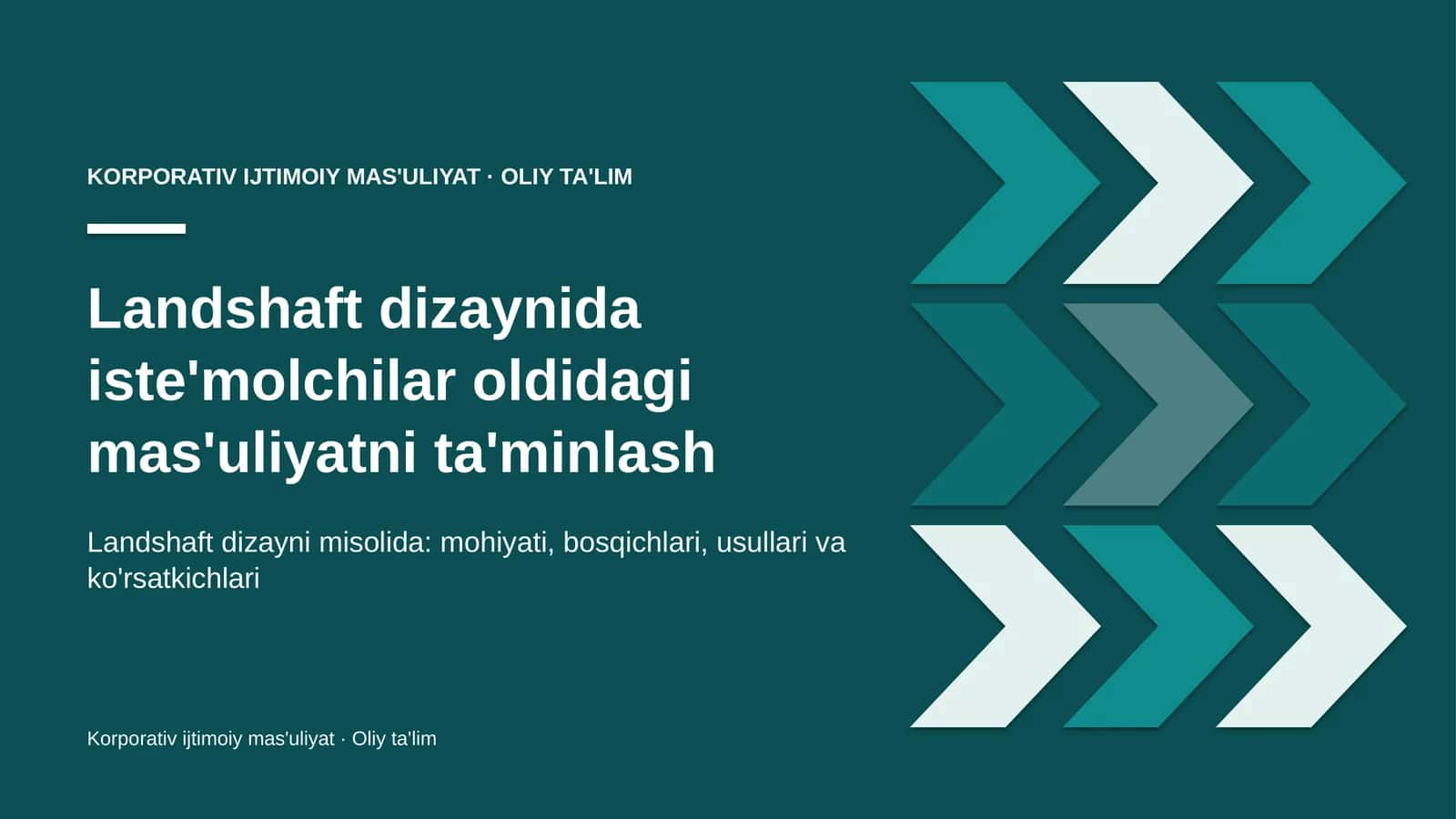 Landshaft dizaynida iste'molchilar oldidagi mas'uliyatni ta'minlash 1