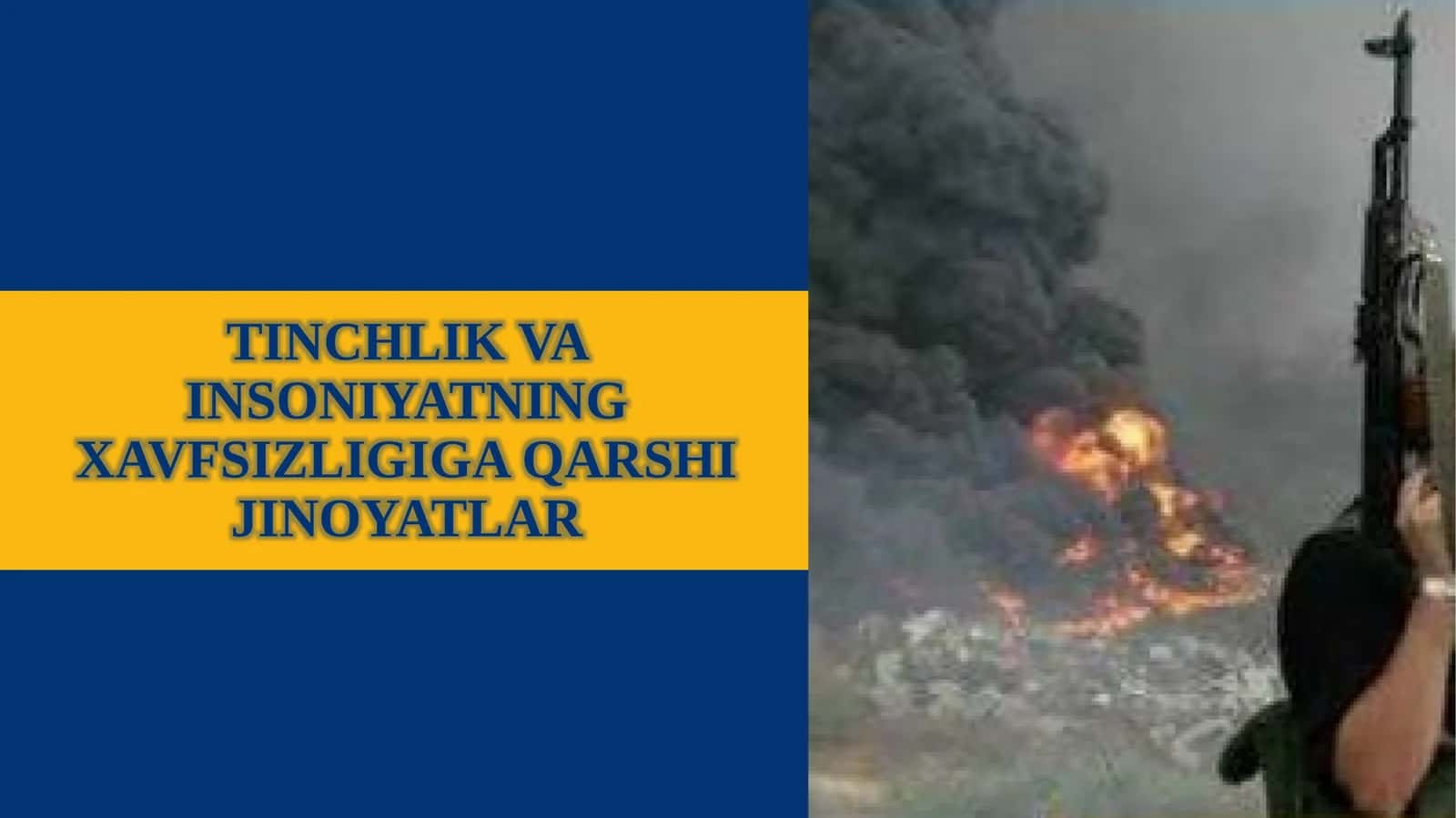 TINCHLIK VA INSONIYATNING XAVFSIZLIGIGA QARSHI JINOYATLAR 1
