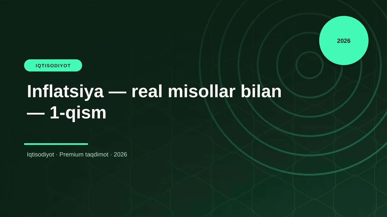 Inflatsiya — real misollar bilan — 1-qism 1