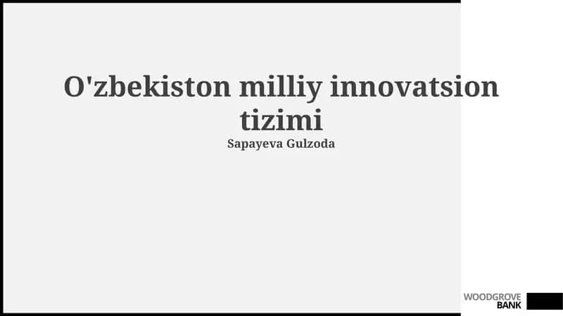 O'zbekiston milliy innovatsion tizimi 1