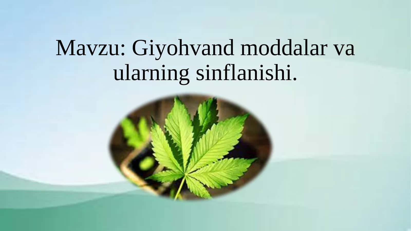 Giyohvandlik va ularning inflanishi 1