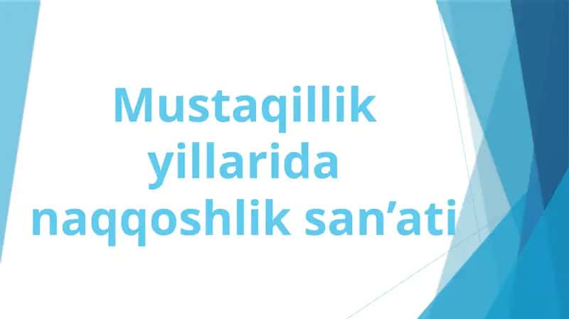Mustaqillik yillaridan naqqoshlik san'ati 1