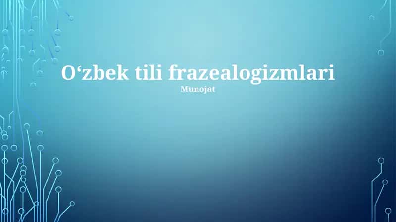 Oʻzbek tili frazealogizmlari 1
