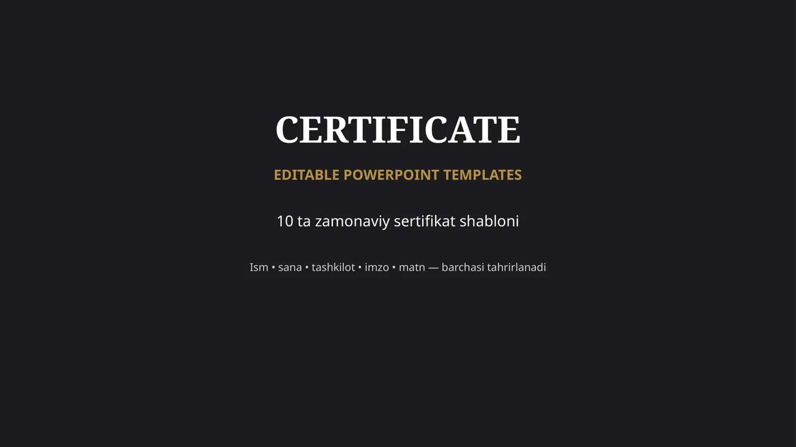 10 ta Zamonaviy Sertifikat Shablonlari — PowerPoint 1