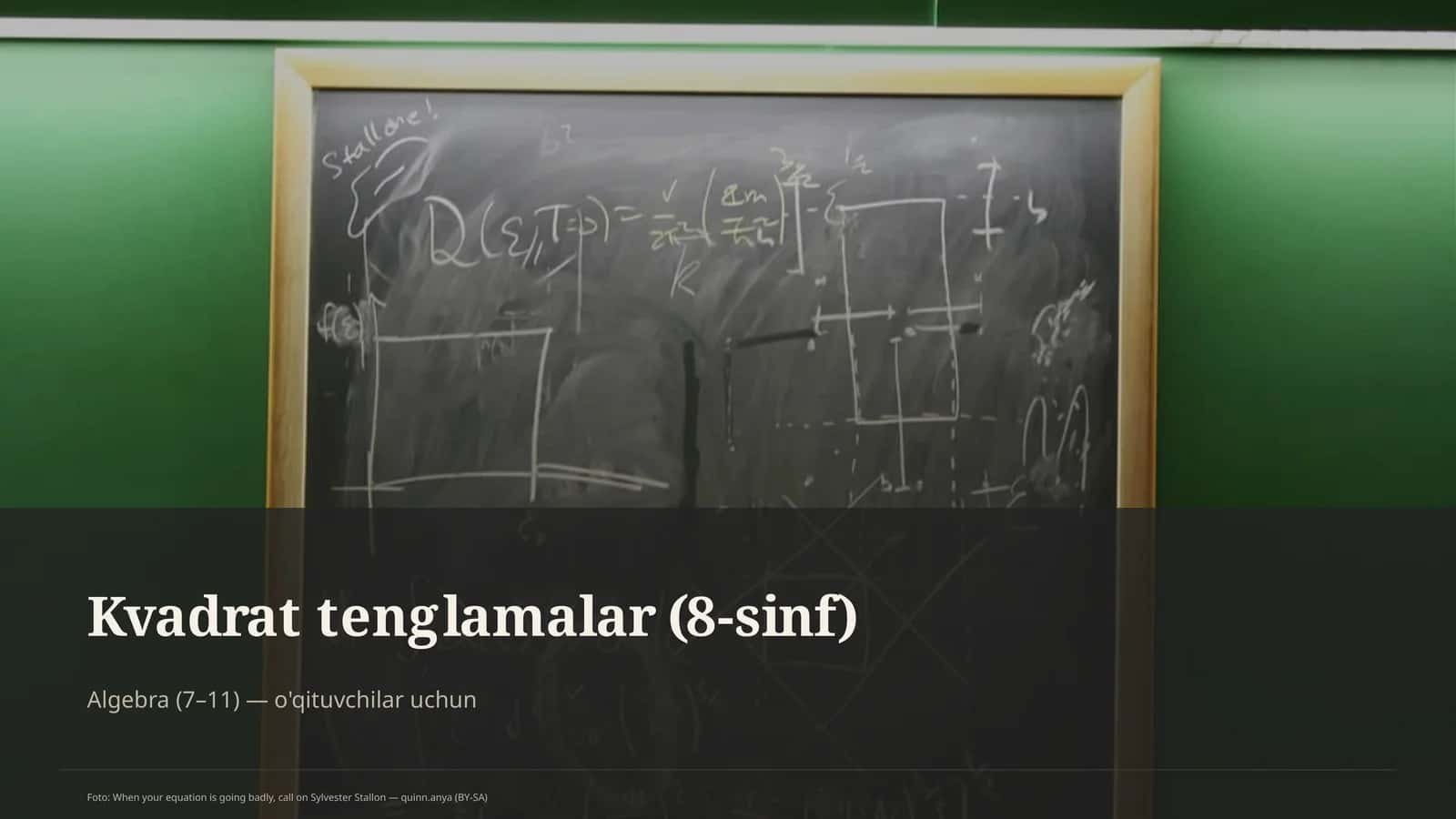 Kvadrat tenglamalar (8-sinf) 1