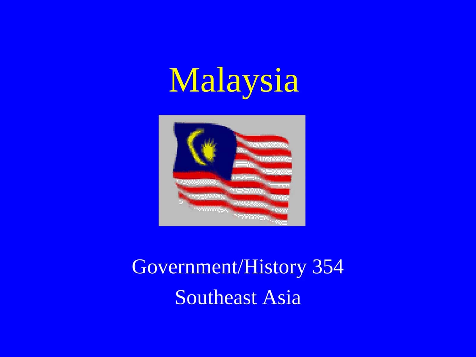 Malaysia's History 1