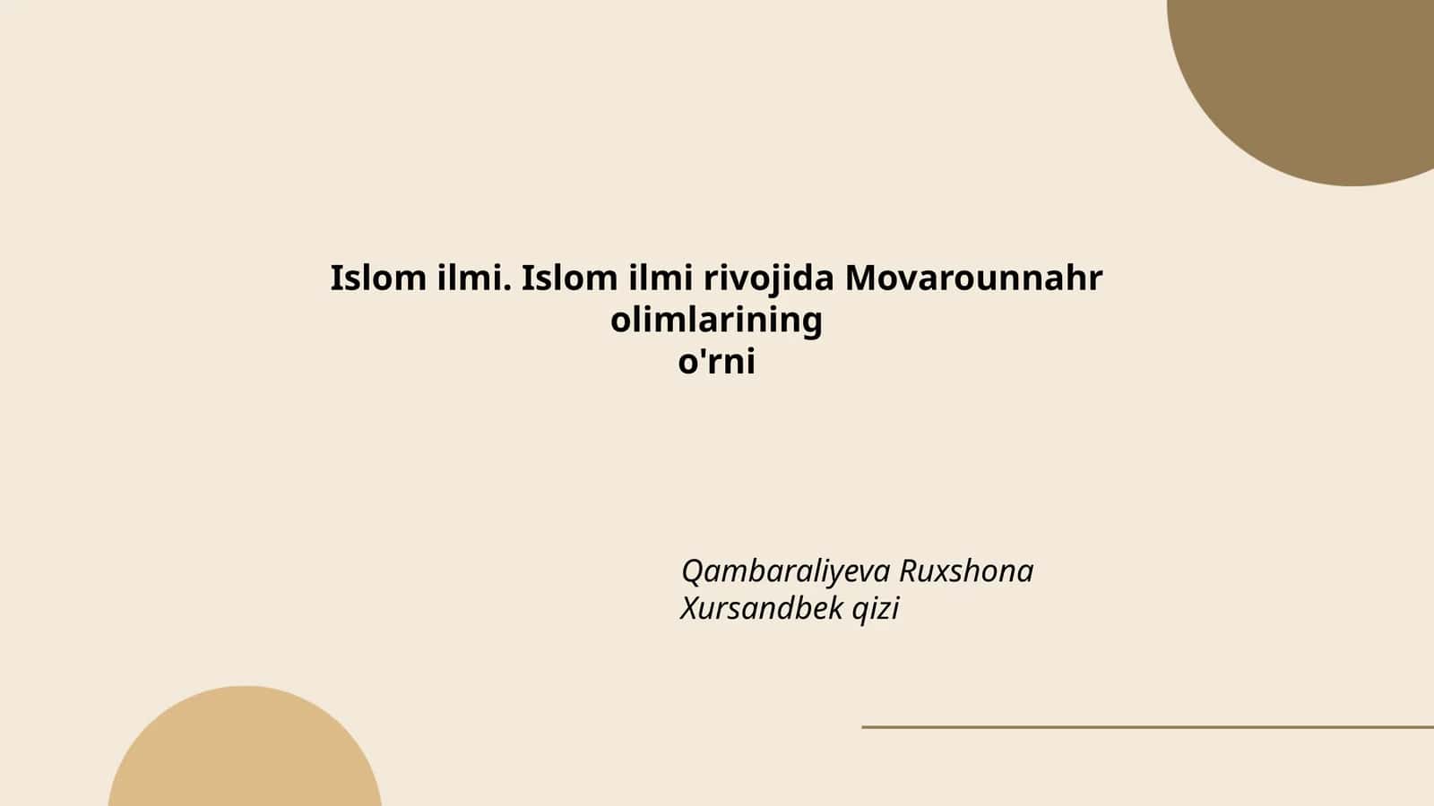 Islom ilmi 1