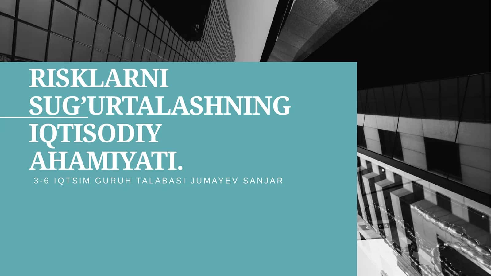 Risklarni sug’urtalashning iqtisodiy ahmijoti 1