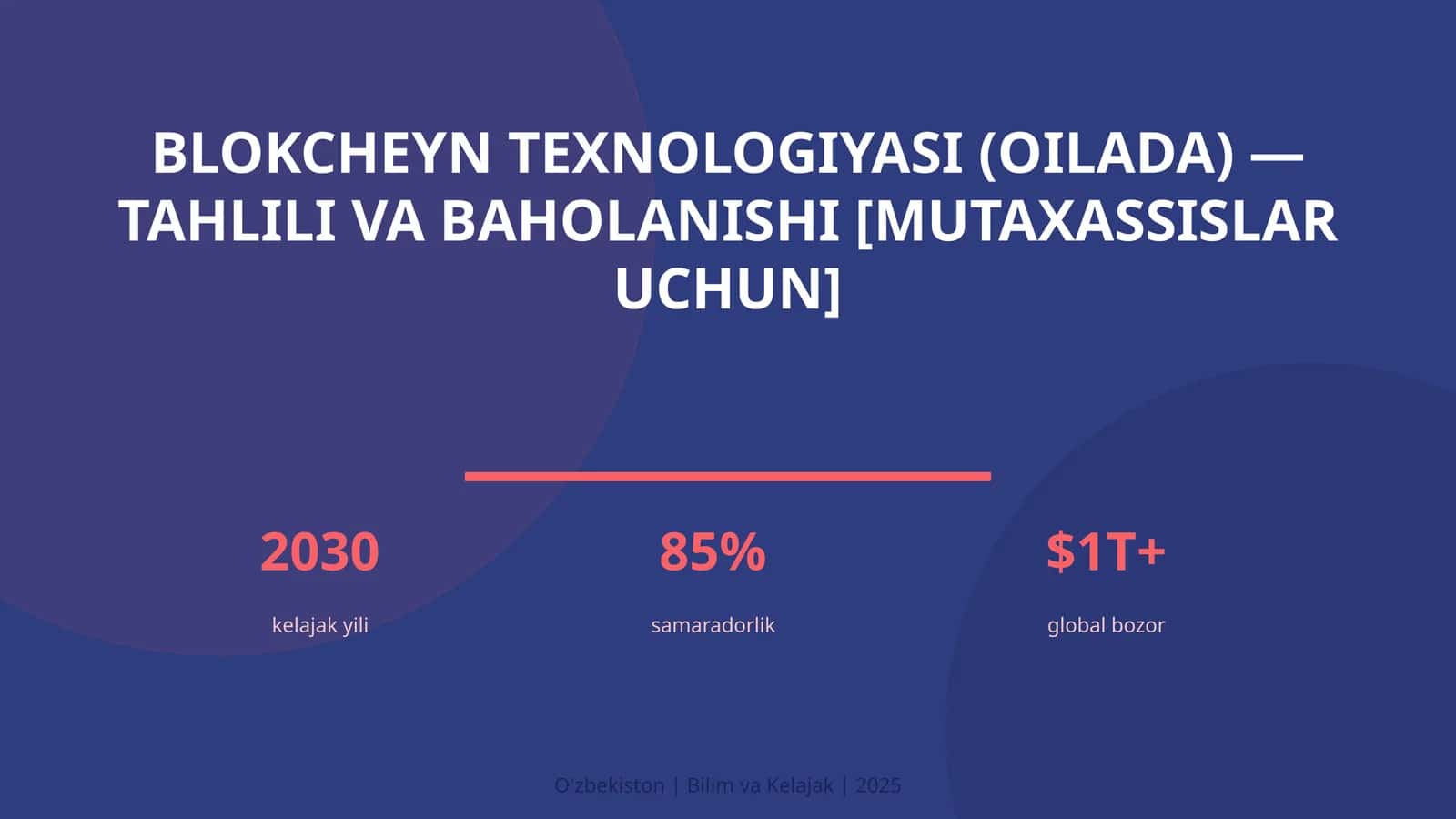 Blokcheyn Texnologiyasi (Oilada) — Tahlili va Baholanishi [Mutaxassislarcha] 1