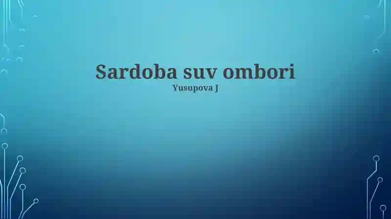 Sardoba suv ombori