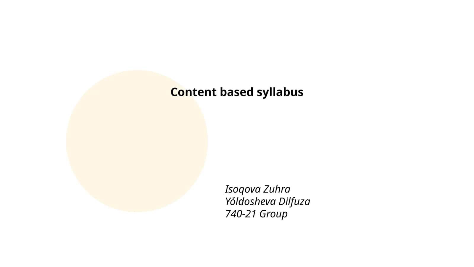 Content based syllabus 1