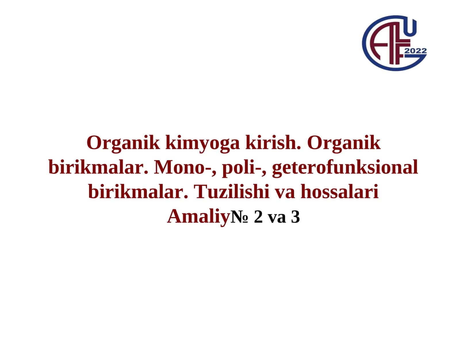 Organik kimyoga kirish 1