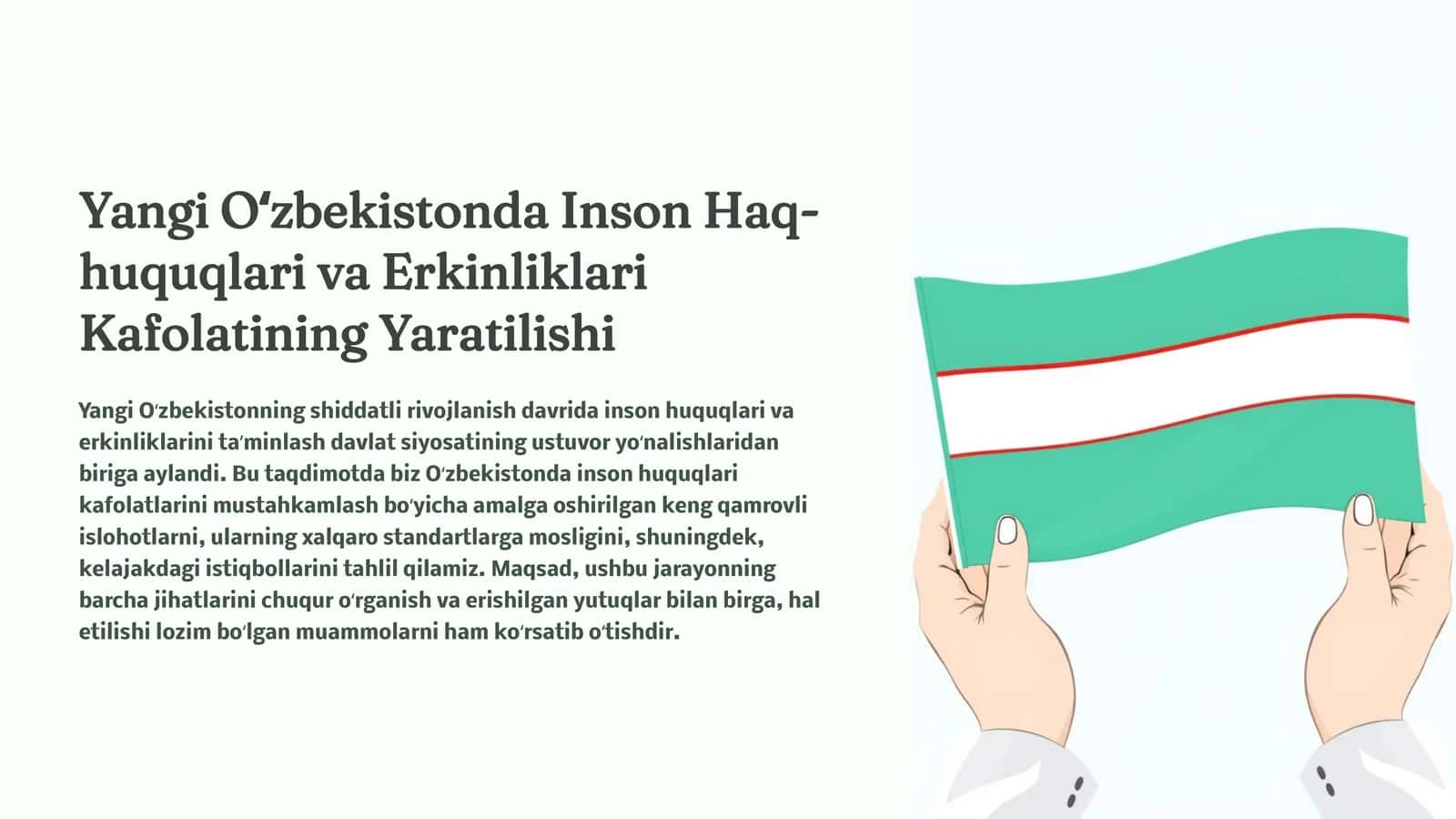 Yangi Oʻzbekistonda Inson Haq-huquqlari va Erkinliklari Kafolatining Yaratilishi 1