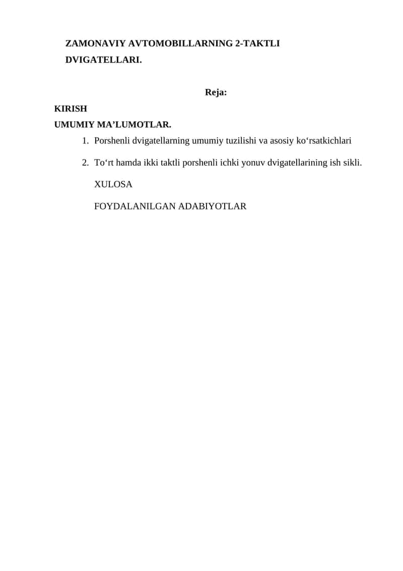 ZAMONAVIY AVTOMOBILLARNING 2-TAKTLI DVIGATELLARI 1