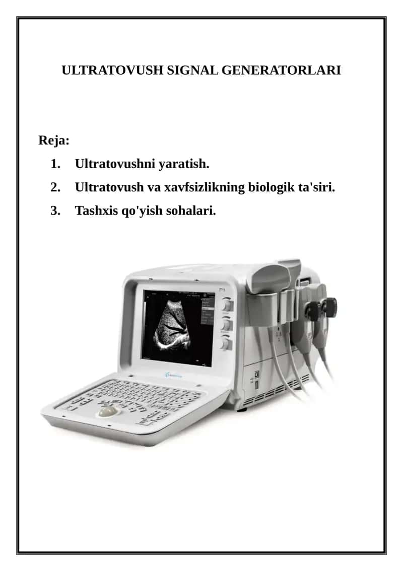 ULTRATOVUSH SIGNAL GENERATORLARI 1