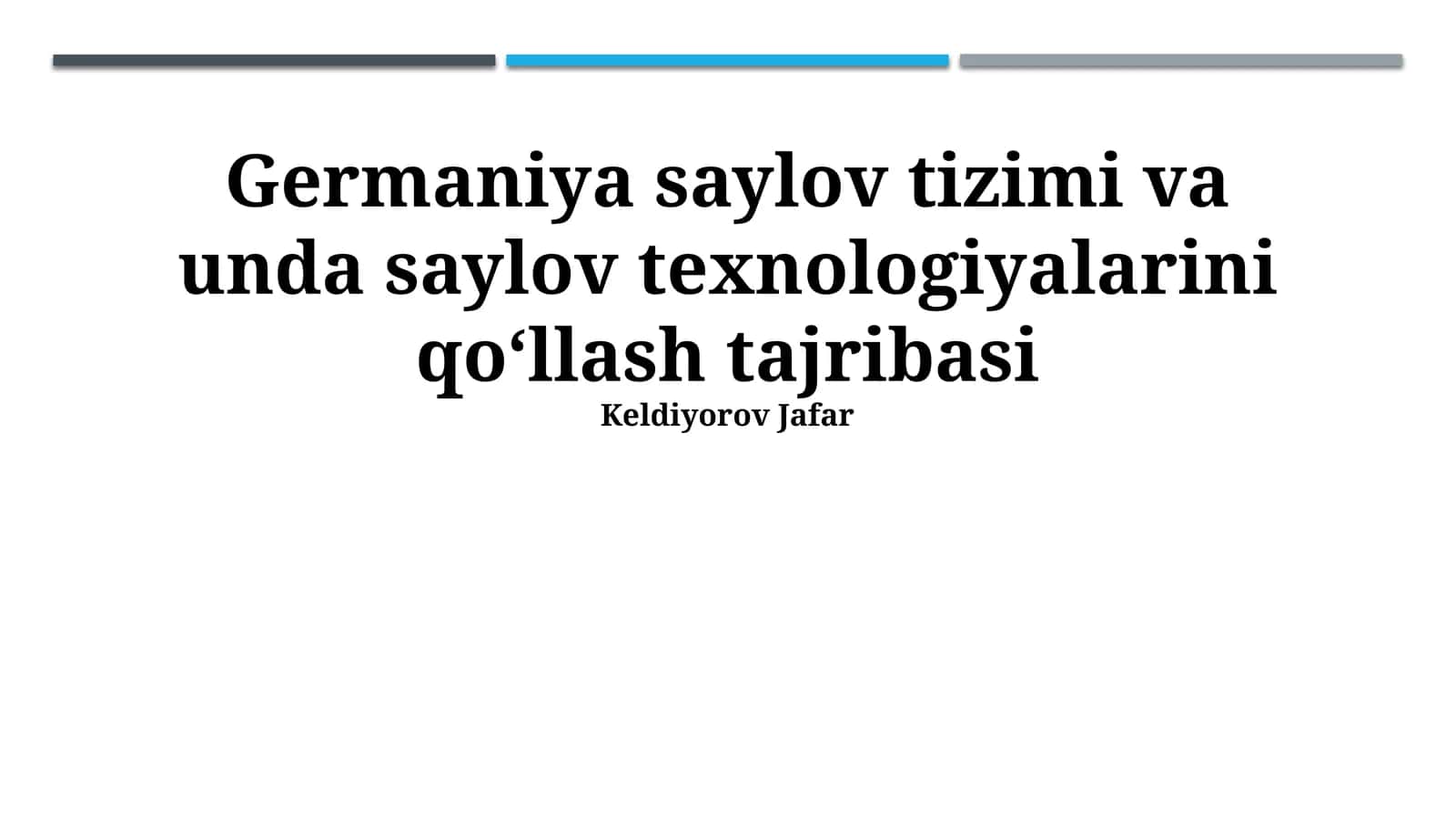 Germaniya saylov tizimi va unda saylov texnologiyalarini qoʻllash tajribasi 1