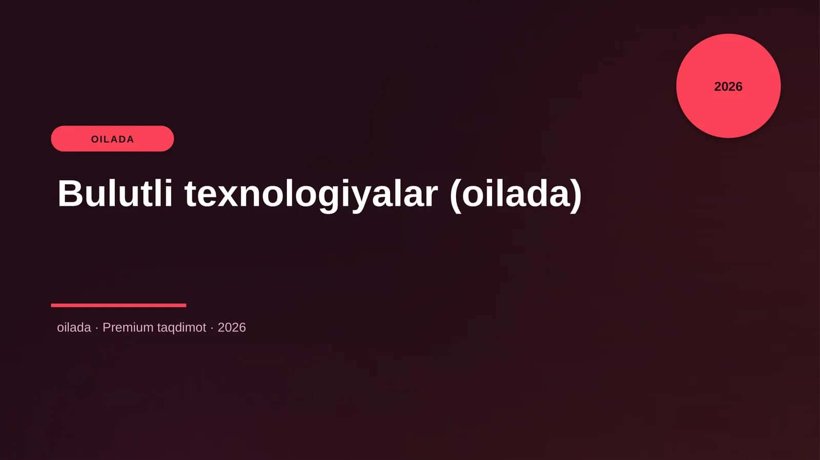 Bulutli texnologiyalar (oilada) 1