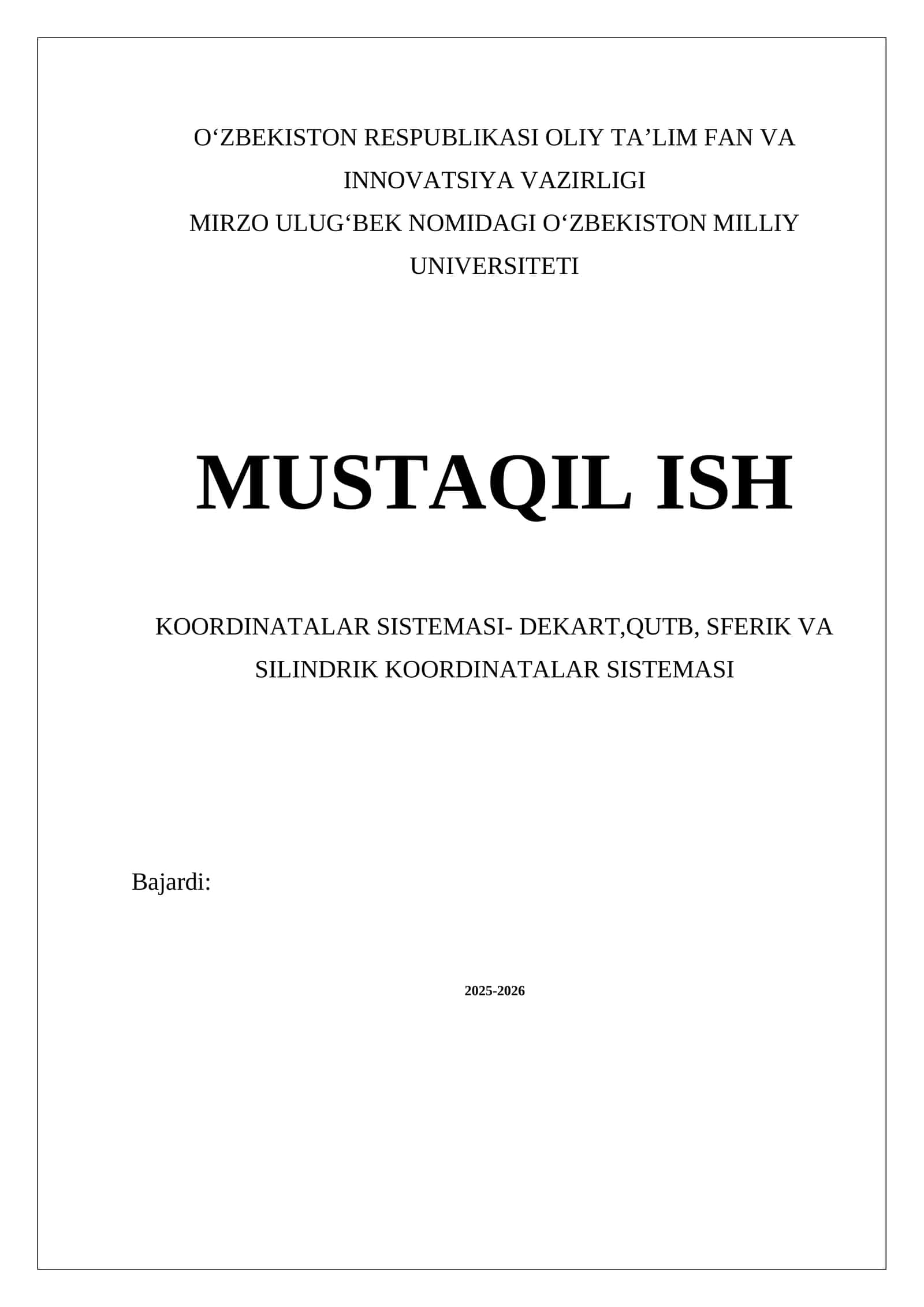 Koordinatalar Sistemasining O‘qitish Metodlari 1