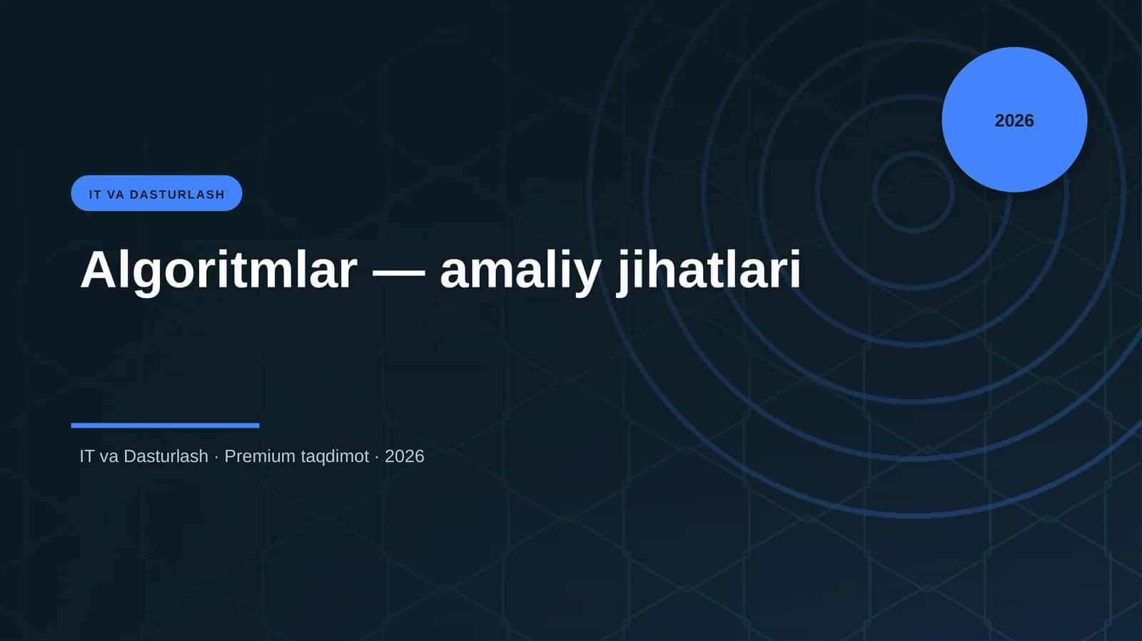 Algoritmlar — amaliy jihatlari 1