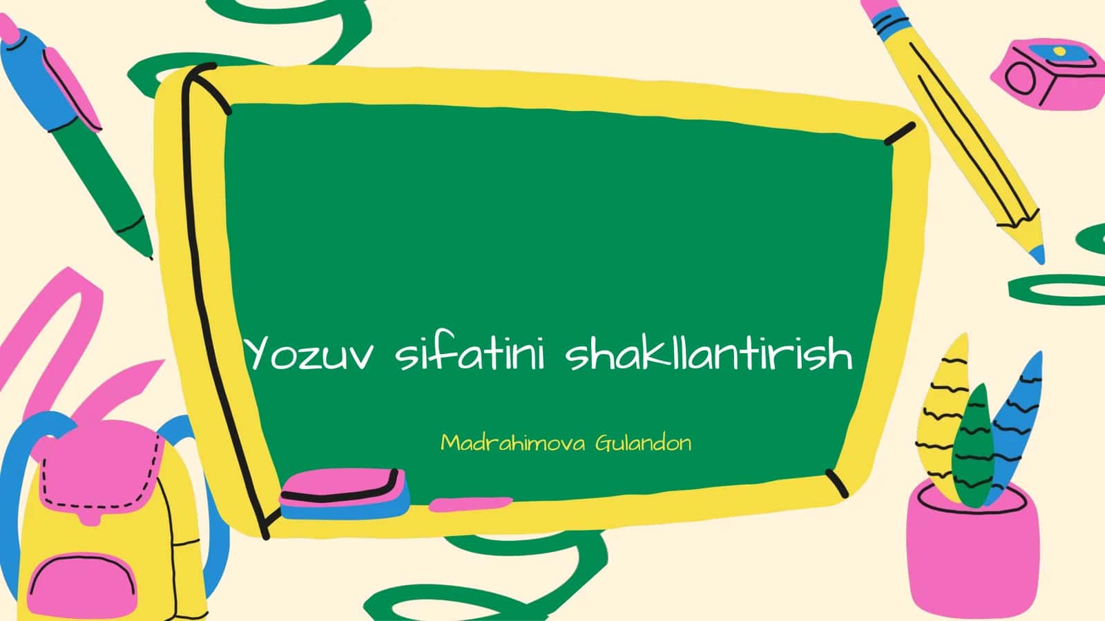Yozuv sifatini shakllantirish 1