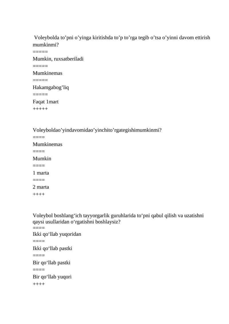 Voleybol qonunchalari 1