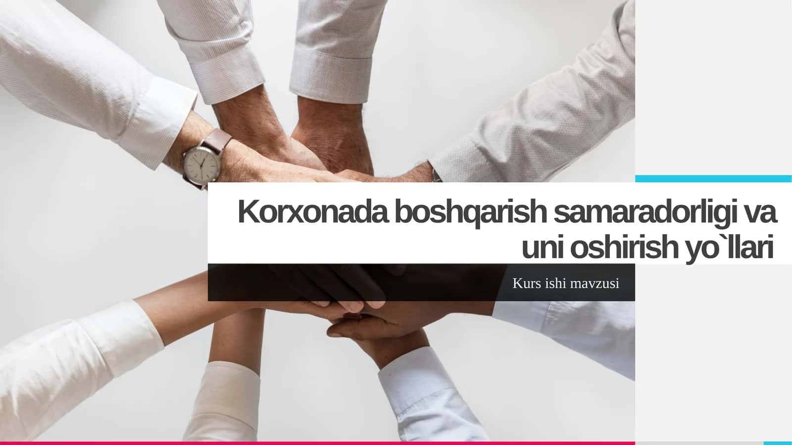 Kurs ishi - Boshqaruv Samaradorligi 1